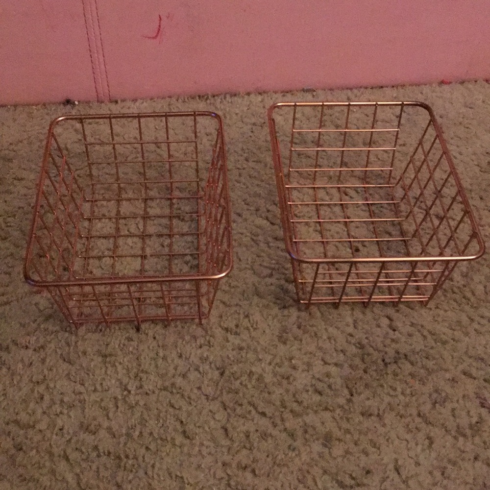 Rose gold wire baskets